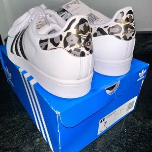 👟🐆Adidas Originals Women’s Superstar ‘White Leopard’ Sz 7 Limited Edition BNIB